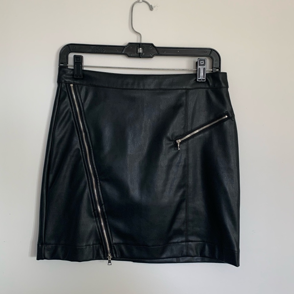Vegan Leather Black Mini Skirt